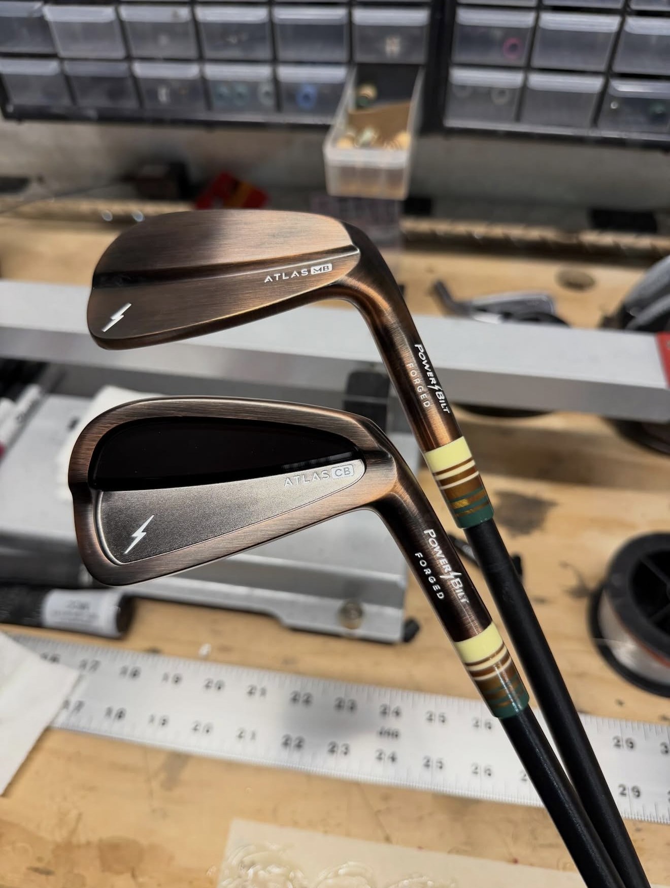 Copper PowerBilt Atlas irons with custom ferrules